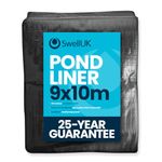 Swell UK 9m x 10m Pond Liner | 25 Year Guarantee | HDPE | UV Resistant | Garden Fish Ponds