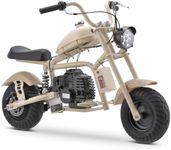 HOVER HEART Gas Mini Chopper Bike, DB003 Model 49.4 CC 2-Stroke Dirt Bike with Big Headlight, Rear Shock Absorber, Metal Frame, Disc Brakes, Max Load 165Lbs, Up to 20Mph, EPA Approved (Sand)