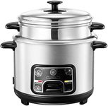 Stainless Steel Rice Cooker, Slow Cooker and Food Steamer, 2-5 Litre Keep Warm Function One Key Control Premium Inner Pot Perfect Rice Every Time Quick & Easy 2022,2l