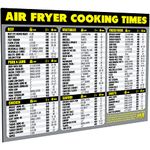 Air Fryer Cooking Times Chart Magnet - Extra Large Easy to Read Airfryer Magnetic Cheat Sheet - Healthy Air Fryer Cookbook Accessory Air Fryer Food Kitchen Conversion Air Fryer Oven Accessories (Grey)