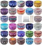 Ahyiyou Candle Tins Candle Jars tin cans tinplate cans,65ml/2.2oz 28 Pieces 28 Color