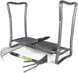 Yard Butler- Garden Kneeler/Seat with Terra Rake and Terra Tiller - Gardening Tools & Supplies Set Perfect for Gardeners - Ergonomic & Durable Designs