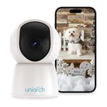 uniarch Indoor Security Camera Pan/Tilt 1080P, 360 Degree Pet Camera with Phone App, Night Vision, Smart Motion Detection Auto Tracking, 2-Way Audio Indoor Camera for Home/Baby/Elder/Pet