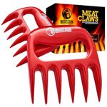 Bear Claws Meat Shredder for BBQ - Perfectly Shredded Meat, These are The Meat Claws You Need - Best Pulled Pork Shredder Claw x 2 for Barbecue, Smoker, Grill (Red)