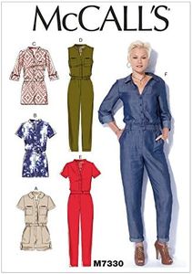 McCall's Patterns 7330 ZZ,Misses Rompers and Jumpsuits,Sizes LRG-XXL, Cotton, Multicolor, X XX-Large