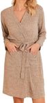 Ekouaer Womens Short Robe Cozy Ribb