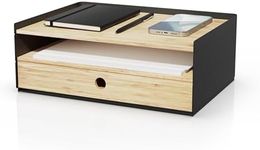 DesktopOrganizer-1drawer Prosumer's Choice Desk Paper Organizer Tray Wood - Ideal Solution and Size for Clean Desktop Setup - Suitable Desktop Organizer, Dimensions: 1.6'H',12.5'L'8.8'W'