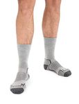 Icebreaker Men's Hike+ Light Crew Sock, Blizzard Heather, X-Large