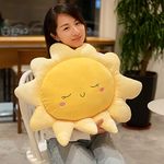 eamve 3D Giant Soft Sun Cushion Pillow,Sun Cloud Plush Pillow Stuffed Toy Throw Pillow for Home Deco Gift Kids Pillow Stuffed Animal Toy,Sun Shape Chair Cushion Sofa Cushion Pillow Car Pillow (Sun)