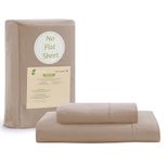 100% Organic Cotton Twin Fitted Sheets, Taupe 2-Piece Set (1 Fitted Sheet, 1 Pillowcase), Percale Weave, Cotton Fitted Sheet, Ultra Soft, Breathable, Fits Mattress Upto 15" Deep - Taupe