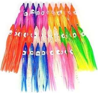 Piscorush Luminoso Pulpo Calamar Faldas Señuelos de Pesca de Plástico Suave Señuelos de Pesca Señuelos de Agua Salada Multicolor 5cm-12cm