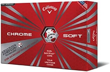 Callaway Chrome Soft 2016 Truvis Golf Balls, White/Red