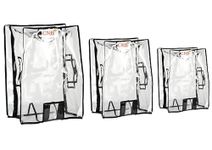 CNB Waterproof & Dust Proof PVC Suitcase & Trolley Bag Cover with Zip, Transparent, Pack of 3 (Hard Luggage, Sizes 25" 28" 32")