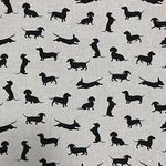 Discover Lifestyle & Fashion Fabrics Sausage Dog Black Design Cotton Rich Linen Look Fabric For Curtains Blinds Craft Quilting Patchwork & Upholstery 55" 140cm Wide – Sold by the Metre