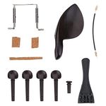 1Set 4/4 Wood Violin Parts with Chin Rest Endpin Tailpiece Pegs Professional Portable Musical Instrument Kit Ebony Violin Parts Ebony Violin Parts