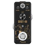 Amuzik Analog Rat Distortion Guitar Pedal for Electric Guitar Distortion Effects True Bypass Zinc Alloy Shell