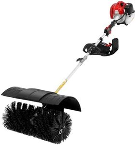 52CC Kehrmaschine Benzin, 2-Takt Motorbesen Rasenkehrer mit 56cm Bürstenbreite, Prallplatte und Schultergurt, 2,3 PS / 1,7kW Motorbesen, Rasenkehrmaschine, Handheld Schneeschieber für Draußen für Kuns