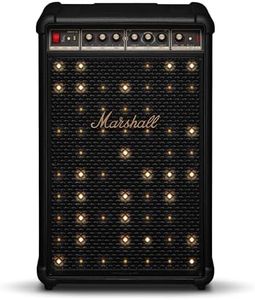 Marshall Bromley 750 Portable Wireless Party Speaker - Loud Stereo Sound with Bass and Treble Controls | Bluetooth, 3.5 mm Aux, RCA, Microphone, Instrument Inputs | LED Lights - Black and Brass