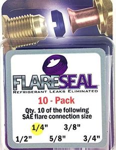 FlareSeal 10 Pack 1/4" Model FS04-10PK Leak Free SAE Flare Connections - Refrigerant - Refrigeration, HVAC, Ductless or Mini Split. Thread Lock Coated Copper Gasket Crush Seal (10, 1/4") …