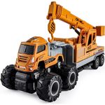 DEUSON ECOM Truck Toy Excavator Toy Metal Head Bulldozer Crane Trucks Toy Friction Powered Engineering Vehicle Model Construction Toy for 2 3 4 5 Years Kids