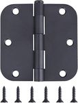 Stylever 18 Pack - Residential Door Hinges Reversible for Left and Right Hand Door- 3.5 Inch - Matte Black Finish - 5/8" Radius Corner