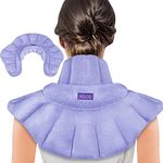 REVIX Microwave Heating Pad for Neck Shoulders and Back with Moist Heat, Weighted Microwavable Heated Neck Wrap Warmer, Scented