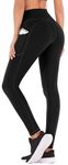 IUGA Leggings for Women Yoga Pants for Women with Pockets Workout Yoga Leggings with Pockets Black, X-Large