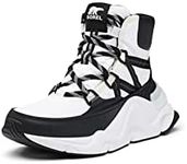 SOREL Women's Kinetic RNEGD Storm Boot — White, Black — Waterproof Textile & PU Leather Winter Boots — Size 7.5