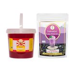 Twisty The Boba Station® Combo Pack of 2 | Popping Boba Strawberry & Taiwanese Taro Powder 1 Kg Each for Bubble Tea, Milkshakes, Ice Cream & Yogurt | Vegan, 10 Straws Included
