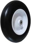 Flat Free Wheelbarrow Tire 4.00-6 with 3/4 & 5/8 Wheel Bearing, 1.75-6" Hub 13 inch Solid Rubber Tire Replacement Wheelbarrow Wheel 400-6 for Wheel Barrel Yard Cart Garden Wagon