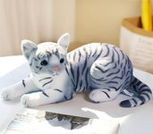 Tickles Cute Cat Soft Stuffed Plush Animal Toy for Kids Boys & Girls Birthday Gifts (Color: Grey; Size: 21 cm)