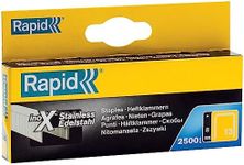 Rapid Stainless Steel Staples for Textiles, Finewire No. 13, Leg Length 6mm, Staple Gun Staples, High-Performance, 2500 Pieces, Boxed (11830726), Silver