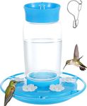 Hpewi Hummingbird Feeders Outdoor Hanging, Plastic Blue Hummingbird Feeders for Outdoors Hanging Ant and Bee Proof, 6 Feeding Ports, 22 Oz Wide Mouth for Easy Filling/Part Base and Easy Clean