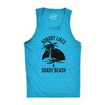 Crazy Dog Tshirts Mens Shady Beach Funny Cool Tees Sleeveless Gym Workout Novelty Fitness Tanktop Funny Workout Shirt for Men Fitness Tank Top for Men Funny Summer Tank Top Turquoise XL