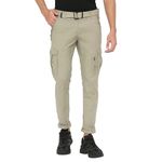 BEEVEE Mens Lt Olive Fixed Waist Cargo Pant with D-Ring Belt.(LT Olive_38)