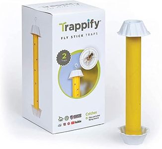 Trappify Fliegenfalle für Innenbereich & Außenbereich (2er Pack) - 90 Tage Fruchtfliegenfalle zum Stellen & Aufhängen - Fliegenfänger Mückenfalle mit Klebestreifen - Abwehr gegen Mücken