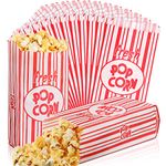 300 Pcs Paper Popcorn Bags Bulk Popcorn Bags Individual Servings Paper Sleeves Vintage Red and White Striped Pop Corn Bags for Party Movie Night Carnival Supplies Popcorn Machine Accessories (1 oz)