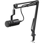 MAONO XLR Dynamic Microphone for Podcast: Cardioid Studio Mic with Boom Arm for Recording, Streaming, VoiceOver, Voice Isolation Technology, Metal Mic, Works for Audio Interface/Mixer/SoundCard-PD100S