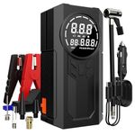 Portable Car Jump Starter with Air Compressor, 3000A Jump Starter Battery Pack for Up to 7L Gas and 5.5L Diesel Engines, 12V Jump Box Car Battery Jumper Starter (Classic Style)