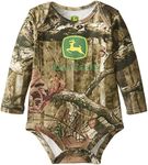 John Deere Baby Boys' Newborn Long Sleeve Trademark Bodyshirt Mossy Oak - Brown - 3-6 Months