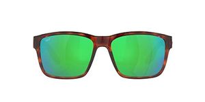 Costa Del Mar Men's Paunch Square Sunglasses, Paunch Tortoise Green Mirror 5, 57 mm