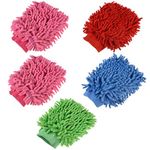 Kuber Industries Gloves | Microfiber Cleaning Gloves | Chenille Mitts for Kitchen | 50 GSM Hand Duster for Kitchen | Hand Gloves for Car | Duster for Glass | Pack of 5 | Multi