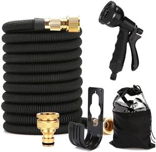 75ft Garden Hose, Lightweight Hose with 8 Function Nozzle, Leak-Proof, No-Knot, Easy to Carry, Wear-Resistant, Sturdy, Flexible, 3/4GHT, Water Hose for Yard, Garden, Outdoor