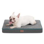 Bedsure Orthopedic Dog Bed Medium - Medium Memory Foam Waterproof Dog Bed Joint Relief with Removable Washable Cover, Plush Flannel Fleece Top with Nonskid Bottom, Grey, 29x18x3 Inches