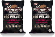 Bear Mountain Premium BBQ All Natural Cherry Smoker Wood Chip Pellets for Outdoor Gas, Charcoal, and Electric Grills, 40 Pounds (2 Pack)