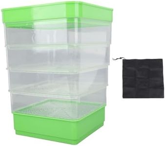 Stackable Sprouter Kit 4 Tier, Seedling Starter Tray with Lid, Wheatgrass Seeds Grower Storage Trays, Microgreens Growing Trays Nursery Tray Seed Germination Tray (Without