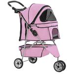 New Pet Stroller Cat Dog Cage 3 Wheels Stroller Travel Folding Carrier T13