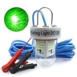 Underwater Fishing Light Super Bright 40000 Lumens 12V 80W LED Submersible Green Fishing Light Fish Bait Finder Attractants Night Attracting Boat Lamp for Snook Crappie Shrimp Squid