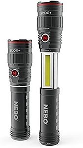 NEBO SLYDE+ Tactical LED Flashlight, Powerful 400-Lumen Bright Camping Flashlight with Slide-to-Reveal Work Light, Red Hazard Light & Magnetic Base