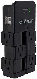 ECHOGEAR On-Wall Surge Protector with 6 Pivoting AC Outlets & 1080 Joules of Surge Protection - Low Profile Design Installs Over Existing Outlets to Protect Your Gear